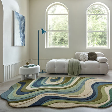 Wollen vloerkleden - Flair Rugs wollen vloerkleed Envy Groen - Vloerkledenloods