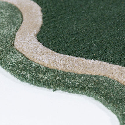 Wollen vloerkleden - Flair Rugs wollen vloerkleed Rivo Groen - Vloerkledenloods