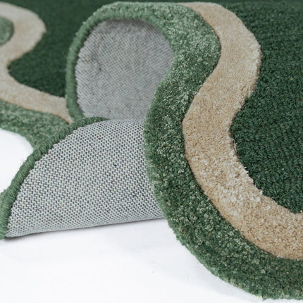 Wollen vloerkleden - Flair Rugs wollen vloerkleed Rivo Groen - Vloerkledenloods