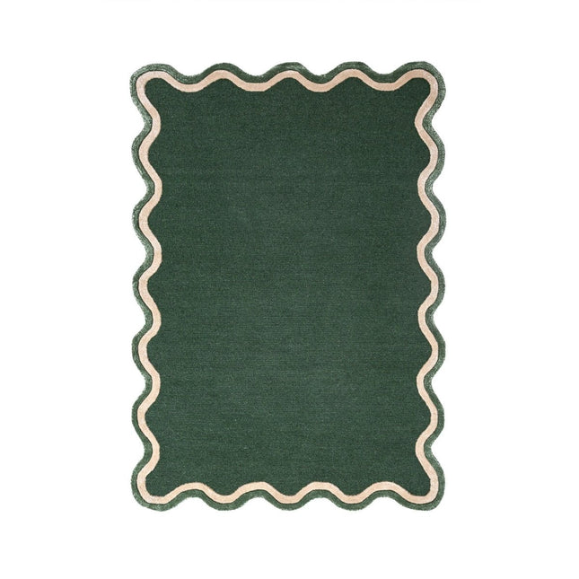 Wollen vloerkleden - Flair Rugs wollen vloerkleed Rivo Groen - Vloerkledenloods