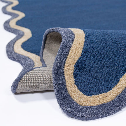 Wollen vloerkleden - Flair Rugs wollen vloerkleed Rivo Navy - Vloerkledenloods