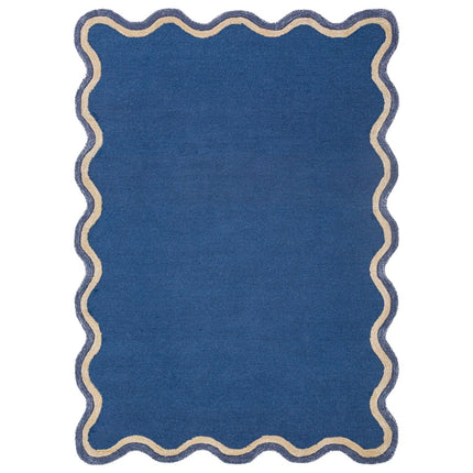 Wollen vloerkleden - Flair Rugs wollen vloerkleed Rivo Navy - Vloerkledenloods