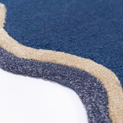 Wollen vloerkleden - Flair Rugs wollen vloerkleed Rivo Navy - Vloerkledenloods