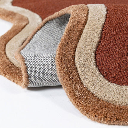 Wollen vloerkleden - Flair Rugs wollen vloerkleed Rivo Terracotta - Vloerkledenloods
