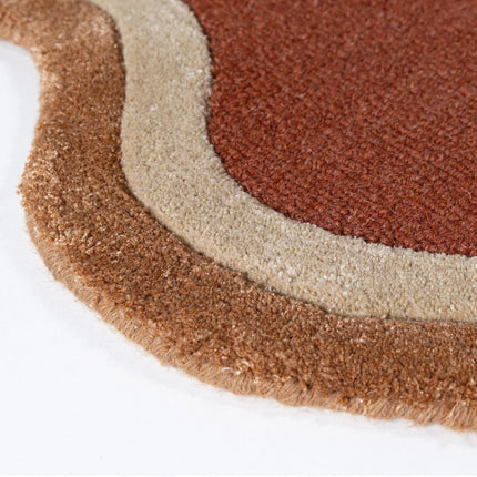 Wollen vloerkleden - Flair Rugs wollen vloerkleed Rivo Terracotta - Vloerkledenloods