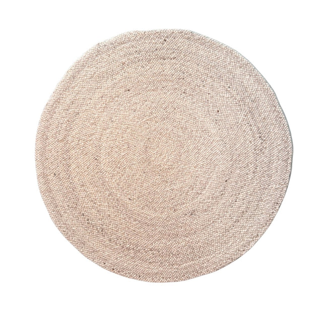 Wollen Vloerkleden - Rond Wollen Vloerkleed Palermo Beige/Taupe Eva Interior - Vloerkledenloods