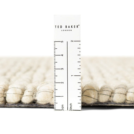 Wollen vloerkleden - Ted Baker Bexley rond wollen vloerkleed Woolwich Naturel Crème - Vloerkledenloods