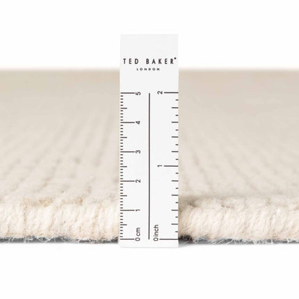 Wollen vloerkleden - Ted Baker Greenwich rond wollen vloerkleed Croom Naturel Wit - Vloerkledenloods