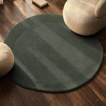 Wollen vloerkleden - Villeroy & Boch 1812 wollen vloerkleed organisch rond Kivi Naturel Groen - Vloerkledenloods