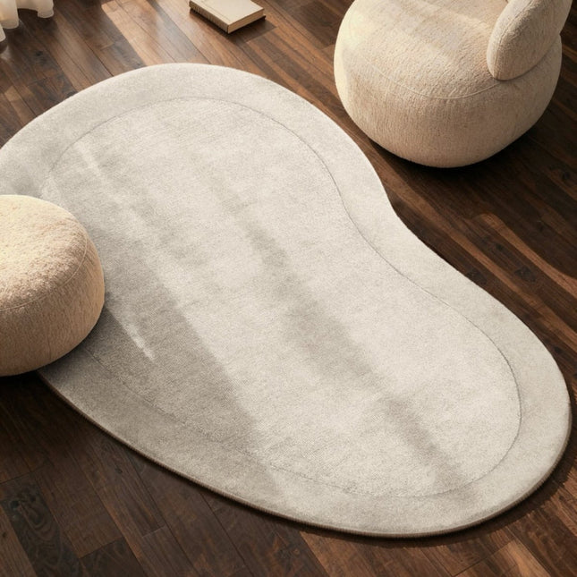 Wollen vloerkleden - Villeroy & Boch 1812 wollen vloerkleed organische vorm Kivi Naturel Crème - Vloerkledenloods