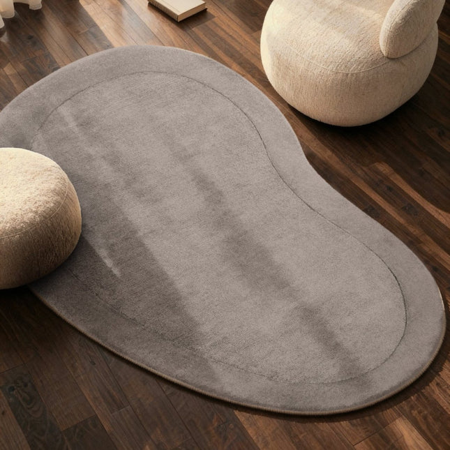 Wollen vloerkleden - Villeroy & Boch 1812 wollen vloerkleed organische vorm Kivi Naturel Grijs - Vloerkledenloods
