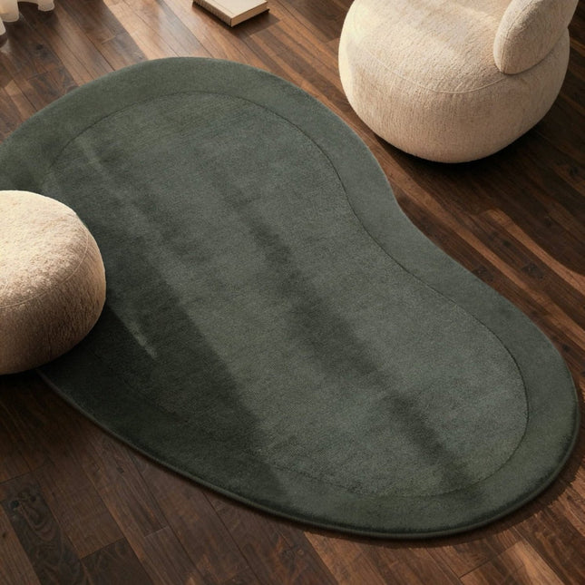 Wollen vloerkleden - Villeroy & Boch 1812 wollen vloerkleed organische vorm Kivi Naturel Groen - Vloerkledenloods
