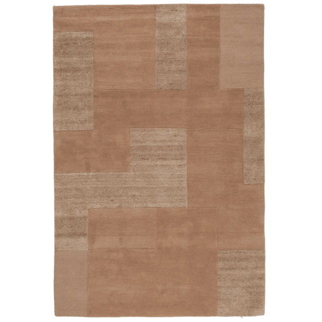 Wollen Vloerkleden - Woood vloerkleed Noven Wol/Katoen Zand 170x240cm - Vloerkledenloods