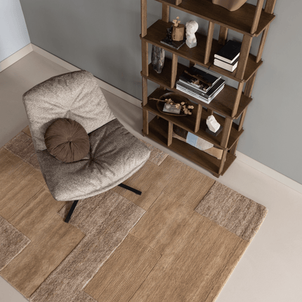 Wollen Vloerkleden - Woood vloerkleed Noven Wol/Katoen Zand 170x240cm - Vloerkledenloods