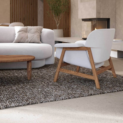 Wollen vloerkleed Ajour White warp nr.228 Basic Pallio by Brinker - Vloerkledenloods