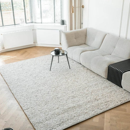 Wollen vloerkleed Bergamo 12 Licht Bruin Mix - Eva Interior - Vloerkledenloods