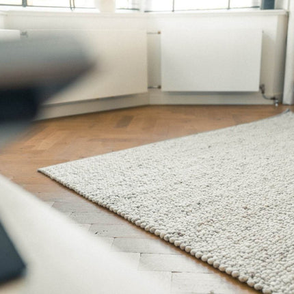 Wollen vloerkleed Bergamo 12 Licht Bruin Mix - Eva Interior - Vloerkledenloods