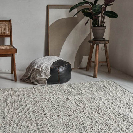 Wollen vloerkleed Bergamo 12 Licht Bruin Mix - Eva Interior - Vloerkledenloods