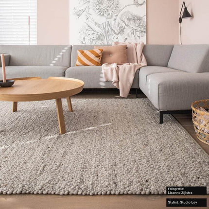 Wollen vloerkleed Bergamo 28 Licht Grijs - Eva Interior - Vloerkledenloods