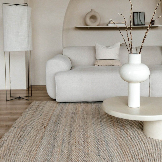 Wollen Vloerkleed Novara Beige/lichtbruin Eva Interior - Vloerkledenloods