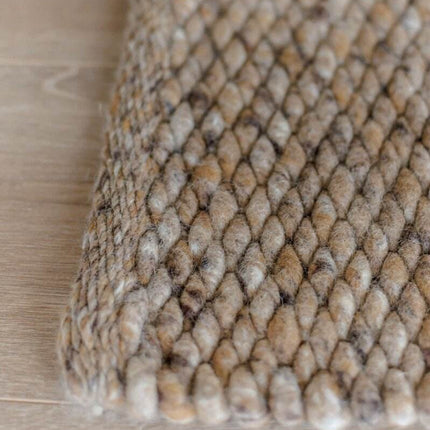 Wollen Vloerkleed Novara Bruin Gemeleerd Eva Interior - Vloerkledenloods