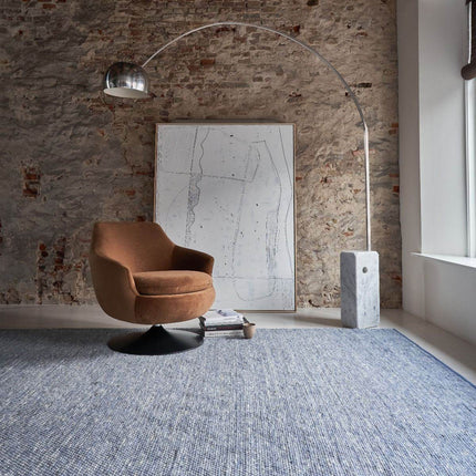 Wollen vloerkleed Vicenza 250 Blauw - Eva Interior - Vloerkledenloods
