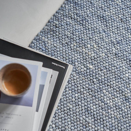 Wollen vloerkleed Vicenza 250 Blauw - Eva Interior - Vloerkledenloods