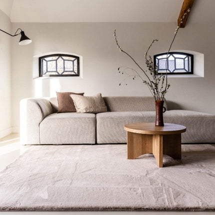 Zacht Hoogpolig Vloerkleed Lux Beige / Taupe - Vloerkledenloods