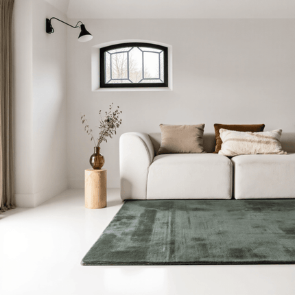 Zacht hoogpolig vloerkleed Lux groen - Vloerkledenloods